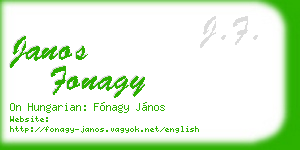 janos fonagy business card